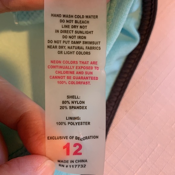 Tankini Top  Women’s Size 12 Large Swimsuit Bathing Swim Suit Top Pink Blue - Picture 5 of 5